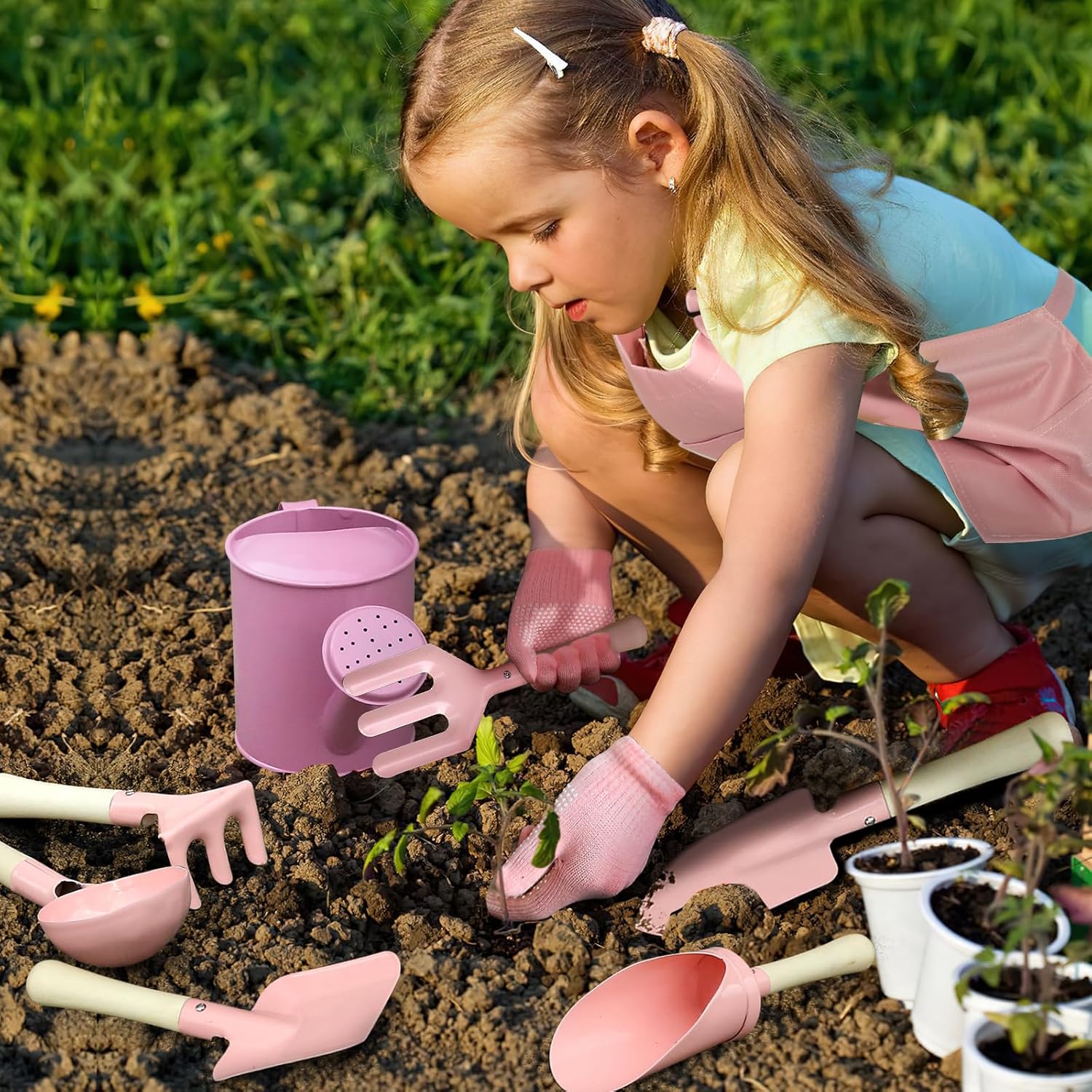 Gardening Tools Kit For Kids - Zestaw ogrodniczy dla dzieci 7 szt.,